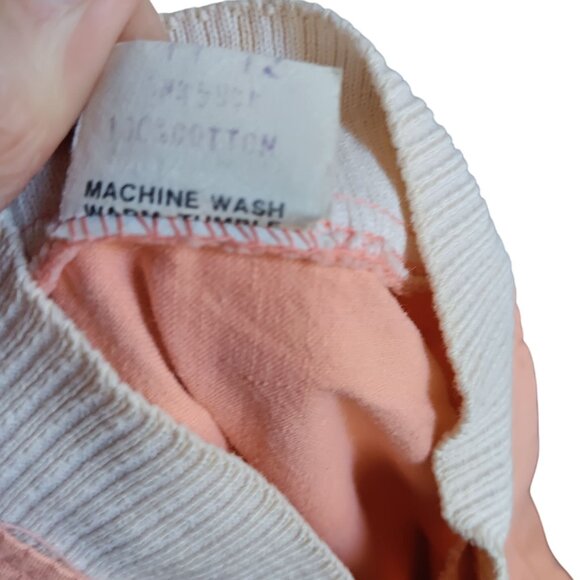 Wome'ns Small Vintage Bomber Jacket 70's Put On Peach Pink Ribbed Collar & Cuffs - Picture 10 of 10